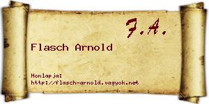Flasch Arnold névjegykártya